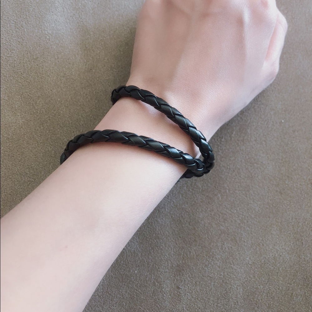 Black Belt Wrap Bracelet